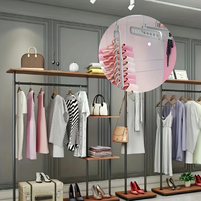 3PCS 9-Hole Foldable Clothes Hangers Space Saving Wardrobe Closet Organizer