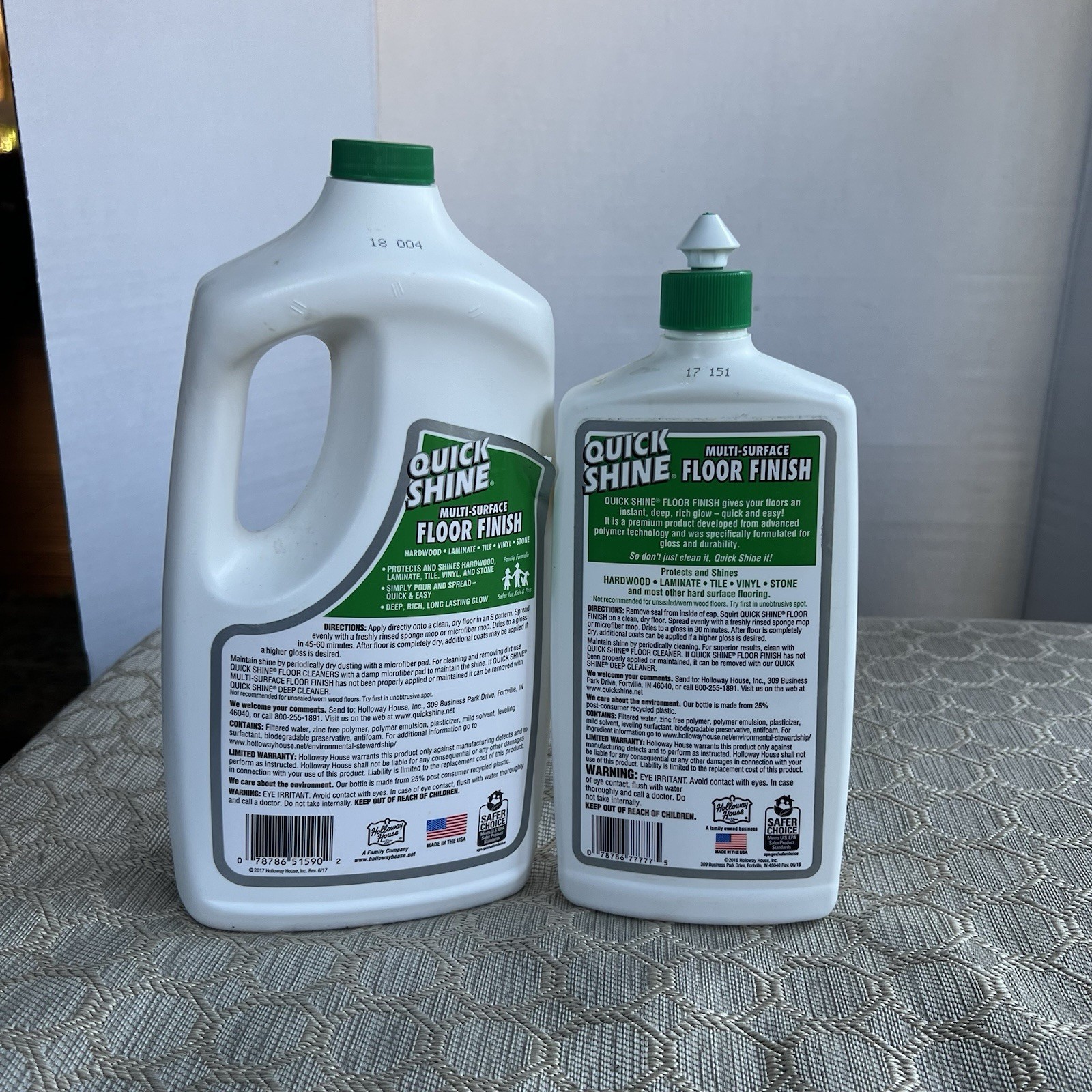 Quick Shine Liquid Multi-Surface Floor Finish, 64 fl. oz.& 27 Fl Oz Bottles