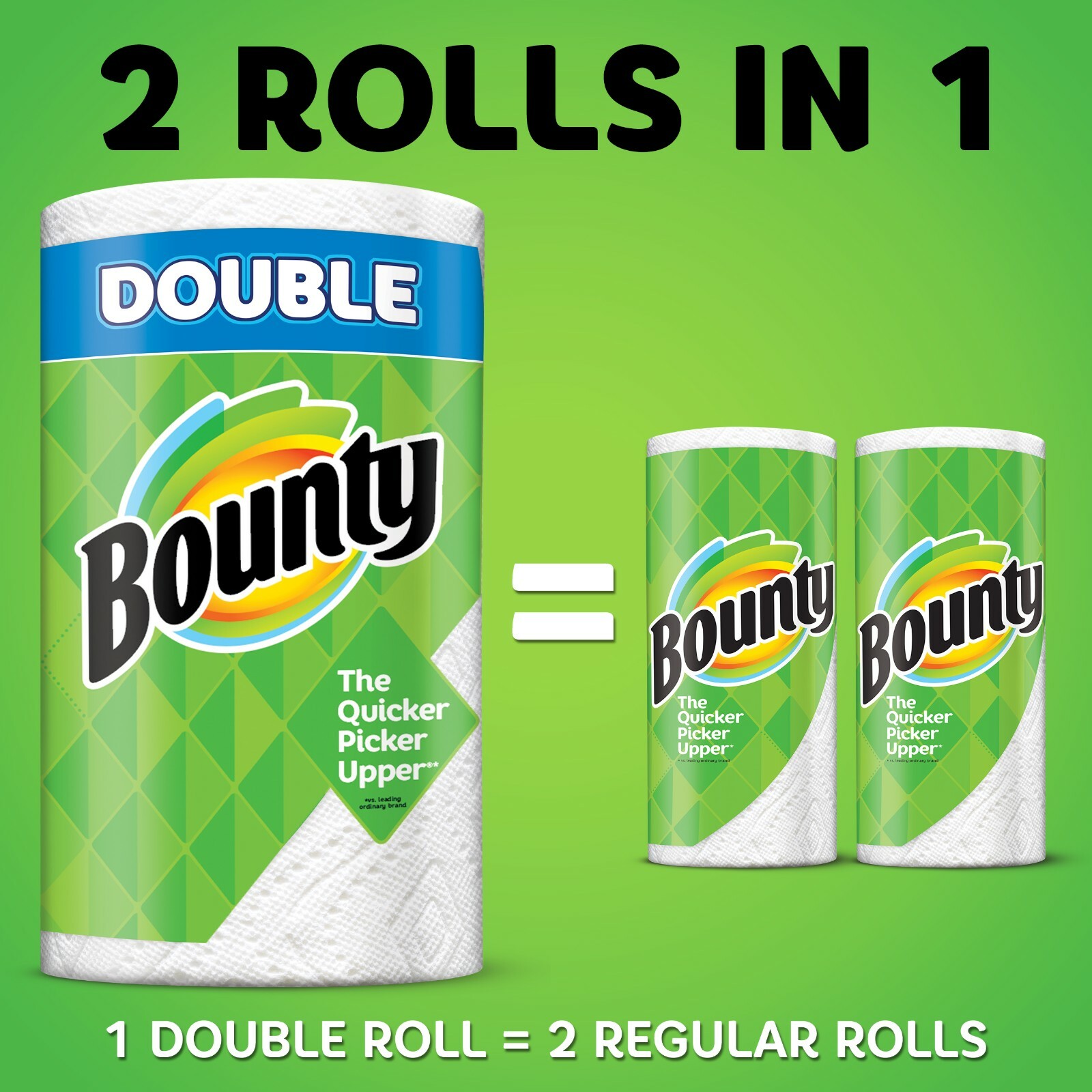 BOUNTY PAPER TOWELS 12 DOUBLE = 24 REGULAR ROLLS BULK White STURDY ABSORBENT