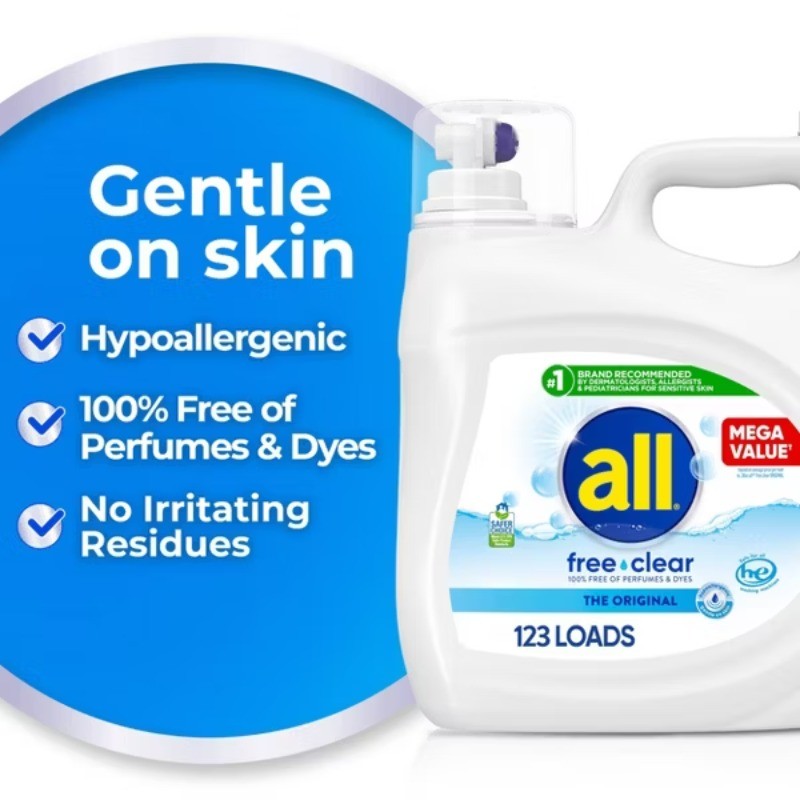 Unscented Free Clear for Sensitive Skin HE Liquid Laundry Detergent – 154 fl oz