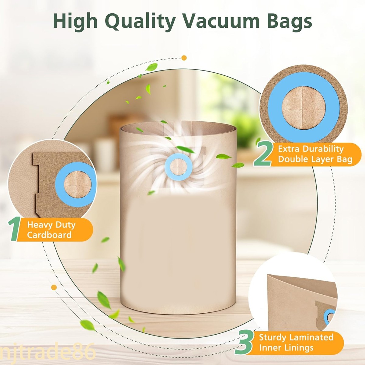 DXVA19-4101 Vacuum Bags For DEWALT 6-10 Gallon Wet/Dry Shop Vacuums, Filter Bags