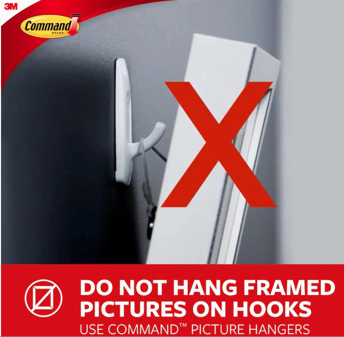 3 Pks 3M Command 8 Medium Designer Hooks & 12 Adhesive Strips Per Pack Max 3 lb