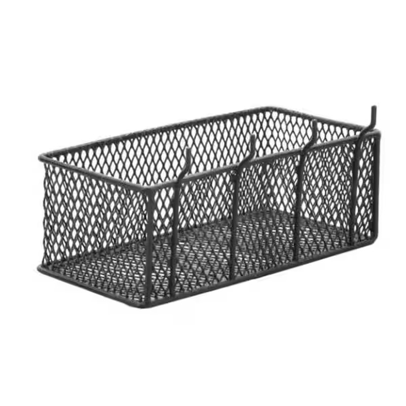 Steel Mesh Pegboard Basket in Black(2-Pack)