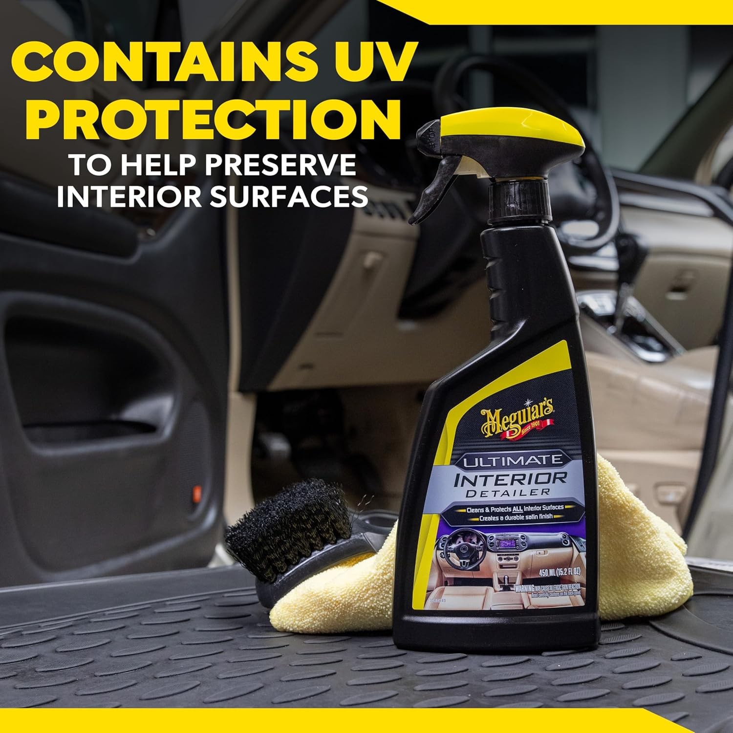 Meguiar’s Ultimate Interior Detailer, 15.2 oz – Cleans & Protects with UV Guard