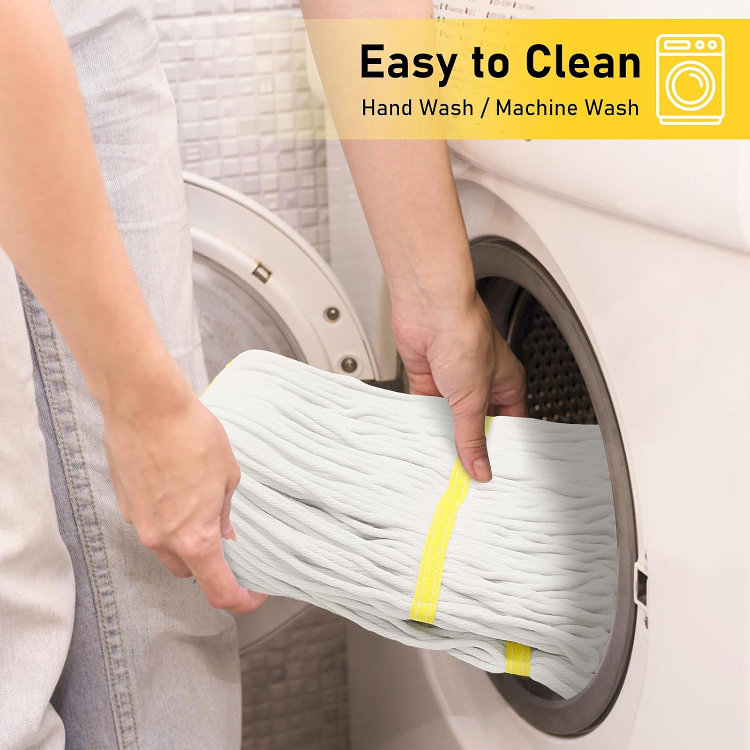 Heavy Duty String Wet Mop for Floor Cleaning, Commercial Industrial Cotton Mops