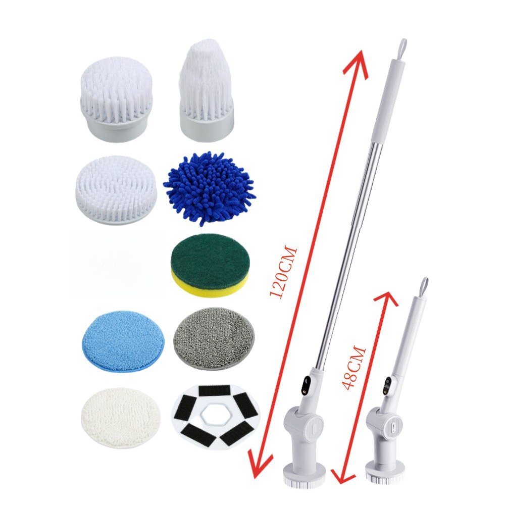 8 IN 1 Electric Spin Scrubber Cordless Power Cleaning Brush Rechargeable Cleaner