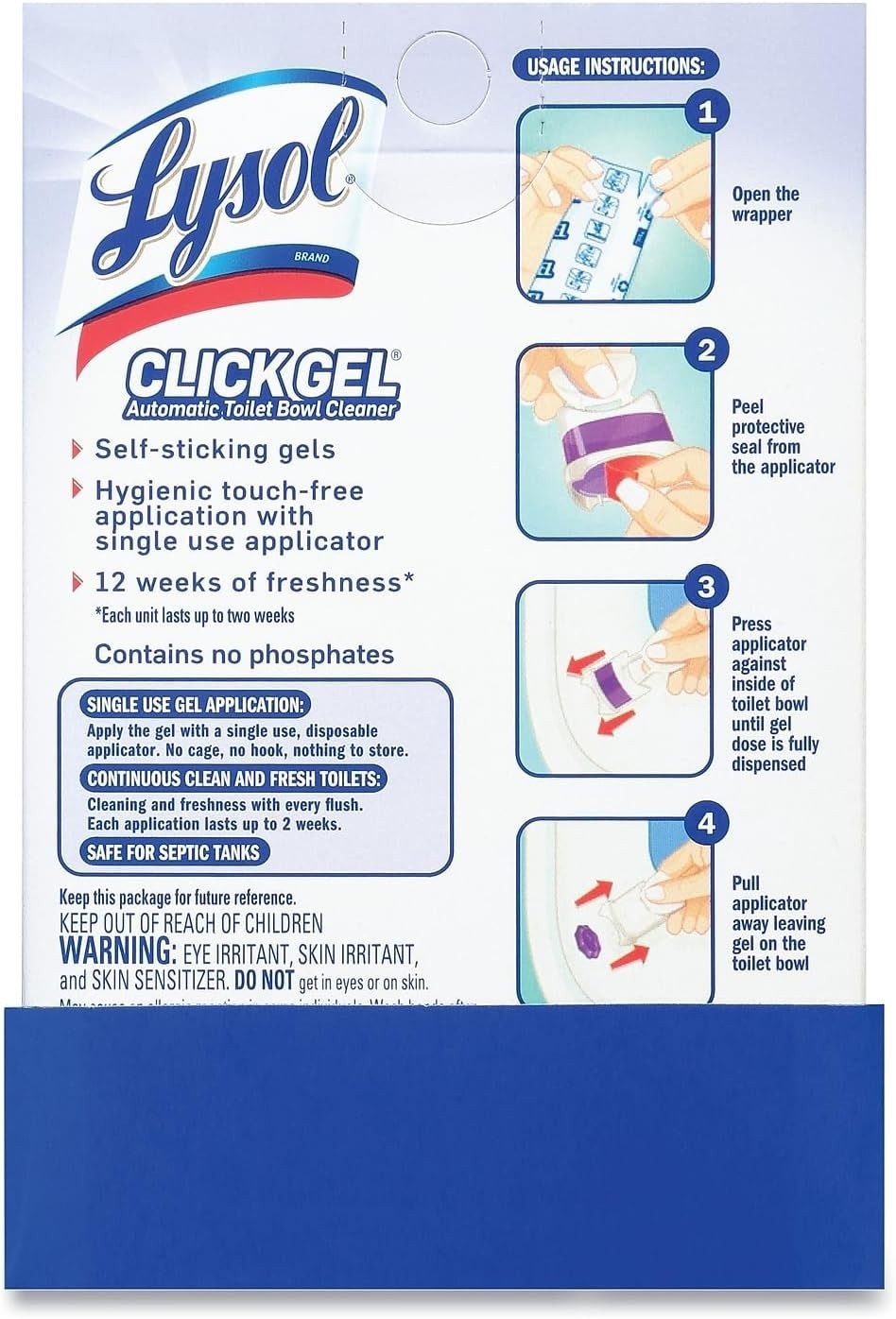 6 Count Pack of Click Gel Toilet Bowl Cleaner – Odor Neutralizing Lavender
