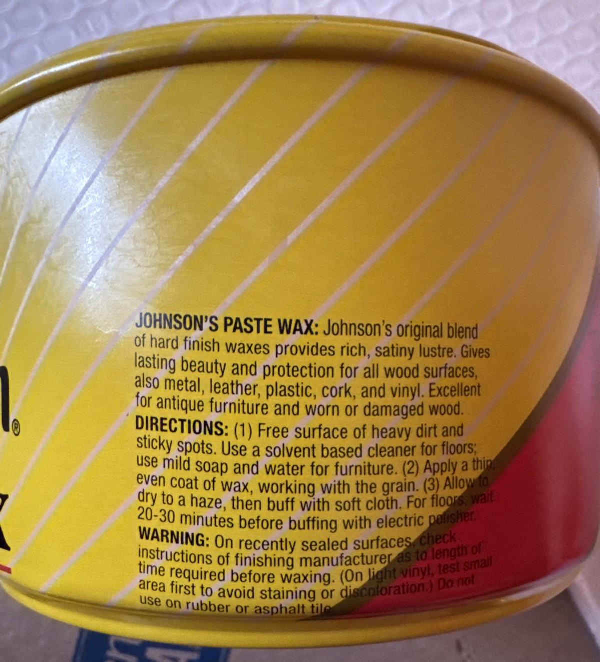 SC Johnson Paste Wax The Original Formula, 16 oz (1 lb) Discontinued 80-85% Full
