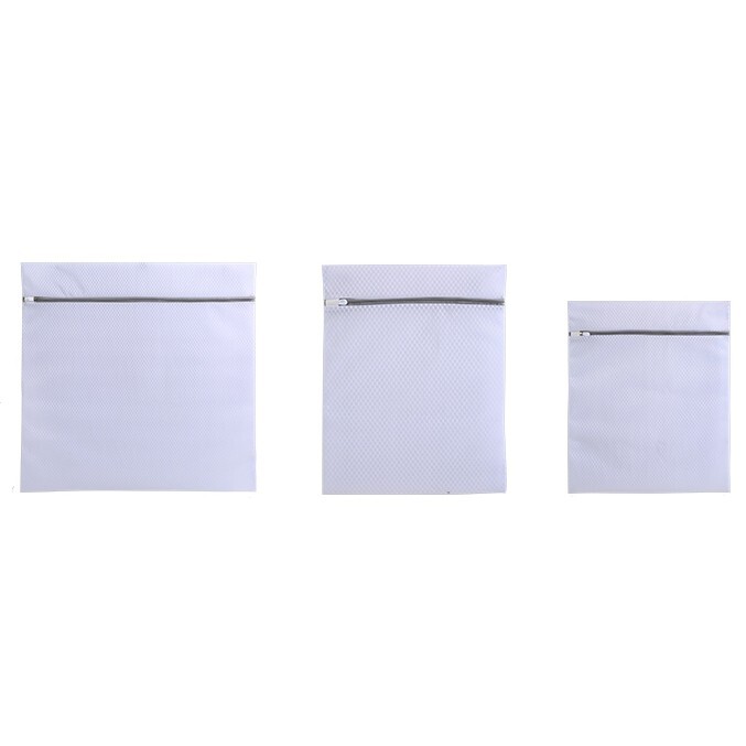 3PCS/Set Mesh Laundry Wash Bags with Zipper Washing Net Underwear Delicates