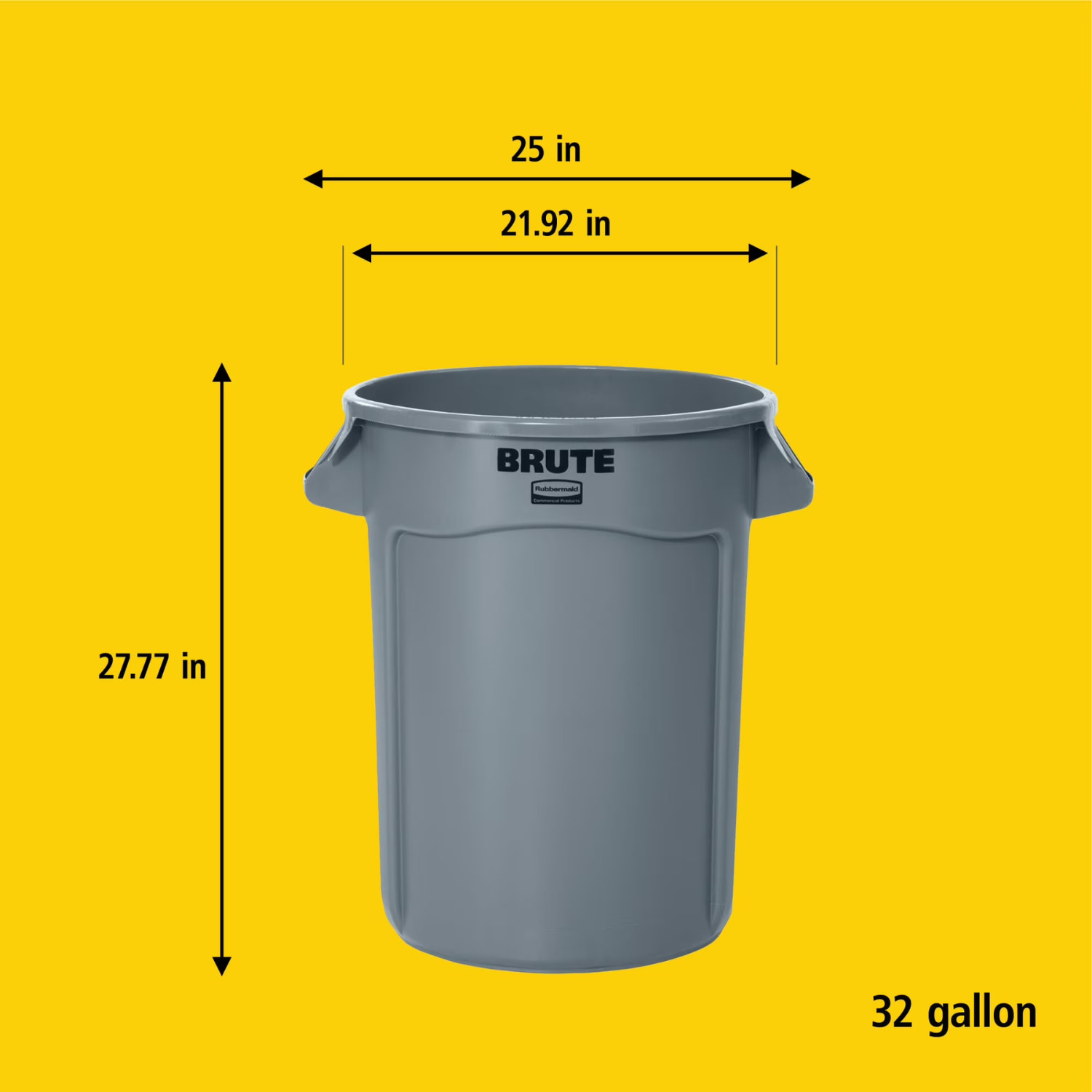 Rubbermaid Brute 32 Gal Touchless Indoor Trash Can Gray Commercial