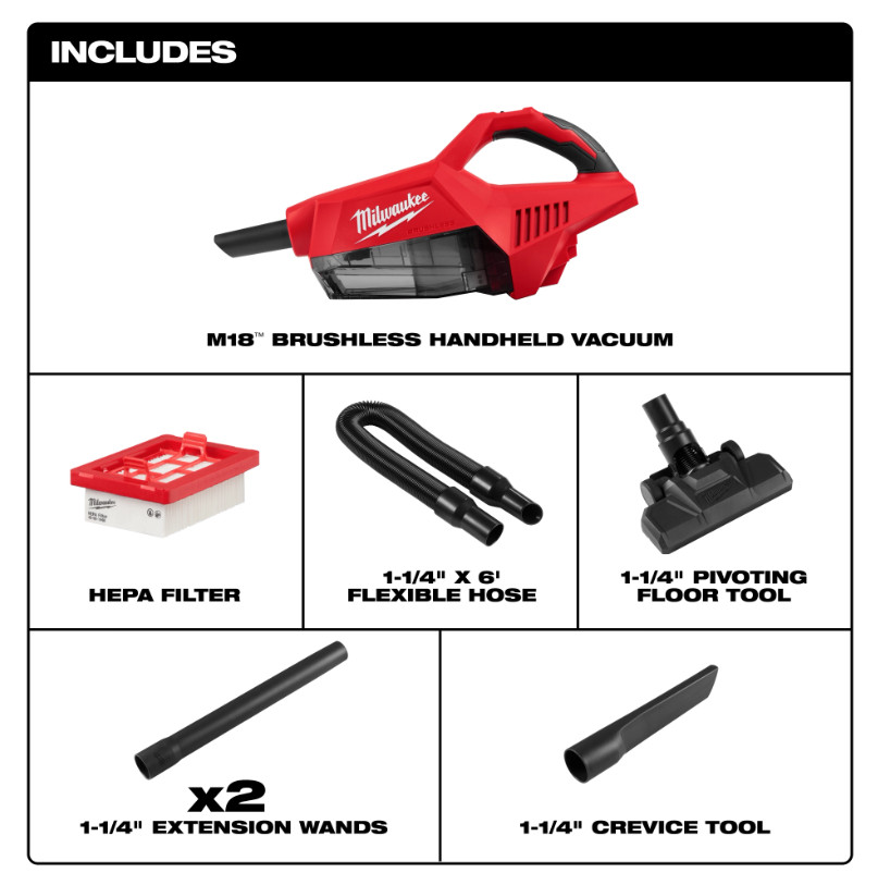 Milwaukee 0892-20 M18 Brushless Handheld Vacuum