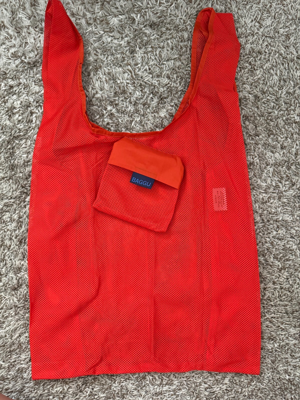BAGGU Red Mesh Standard Baggu Reuseable Bag Used HTF Rare