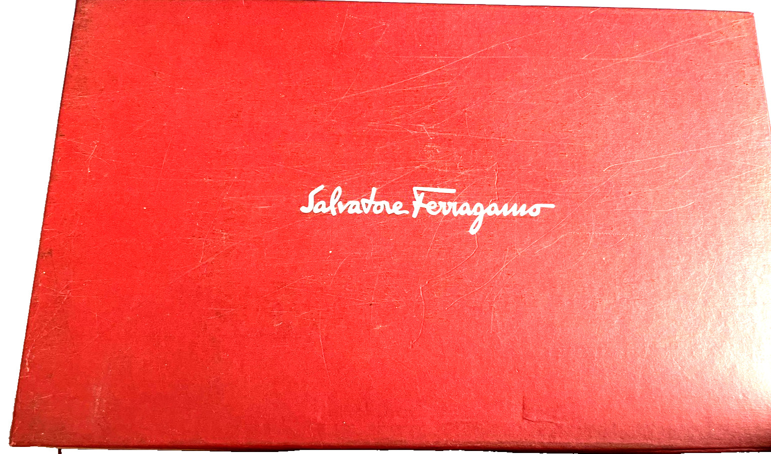 SALVATORE FERRAGAMO MENS BURGUNDY EMPTY SHOE BOX & PAIR SHOE DUST CLOTHS INCLUDE