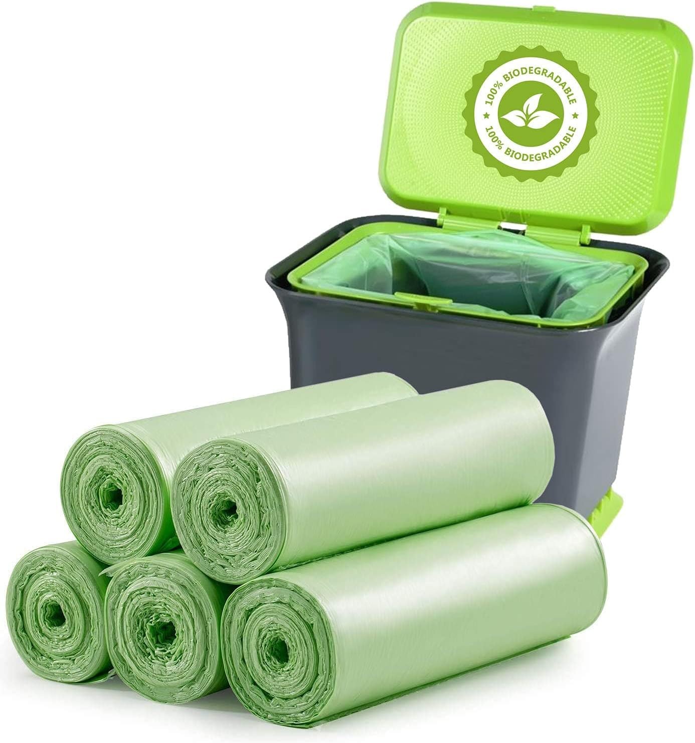 120 Counts Mini Garbage Bags, 1.2 Gallon Small Compostable Trash Bags, Sm
