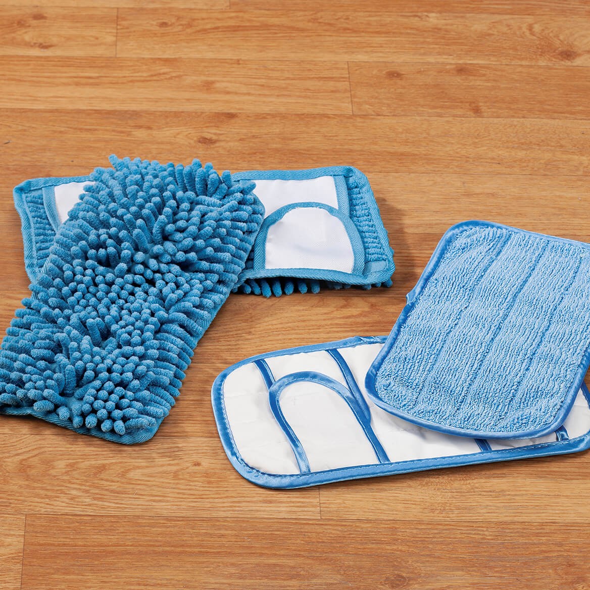 Chenille Mop Pad 2-Pack – Blue – Microfiber – Hard Floor – Reusable – 11 1/4″L x