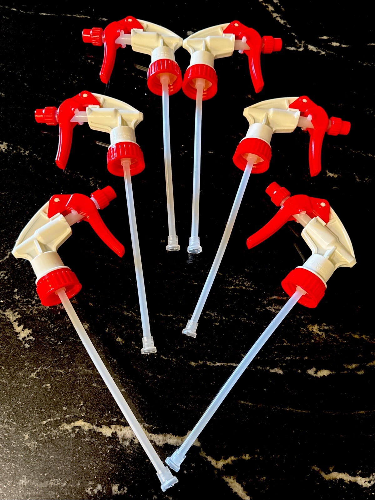 28-400 White w/ Red Trim Replacement Trigger Chemical Sprayer Nozzles 6pk, 28mm