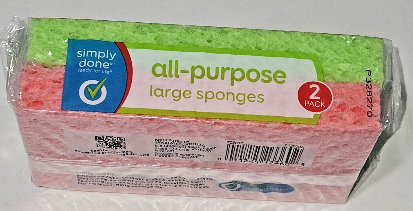 Sponge All Purpose Large 2 Pack 6in X 3.6 in X .9 By Simply Done Like Ocelo
