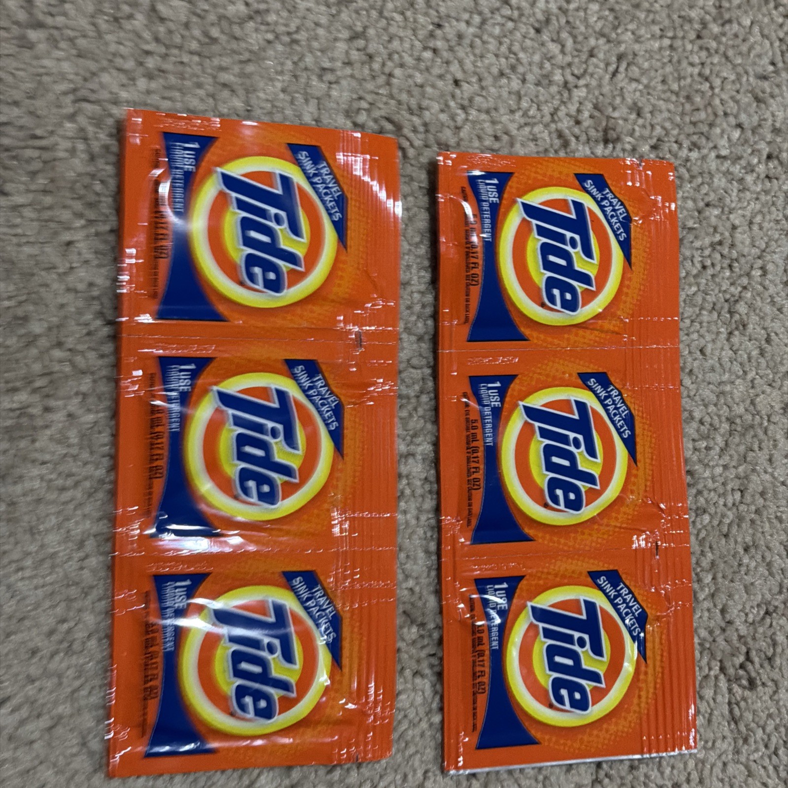 Tide Liquid Travel Sink Packets, (3 x 4.5 fl oz) 3-Count, Set of 2