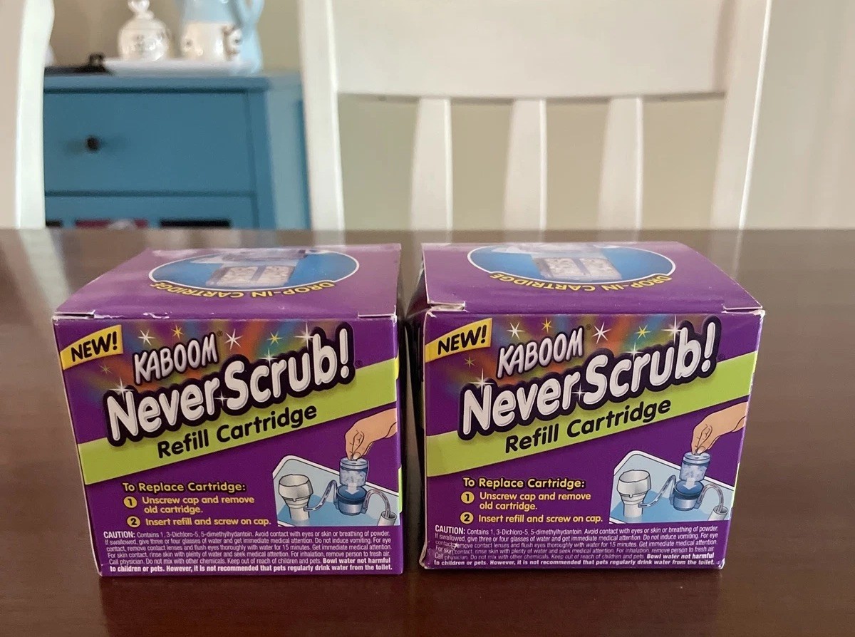 New Kaboom Never Scrub Refill Cartridges Lot Of 2 35097 Drop-In 1.65oz, 47g