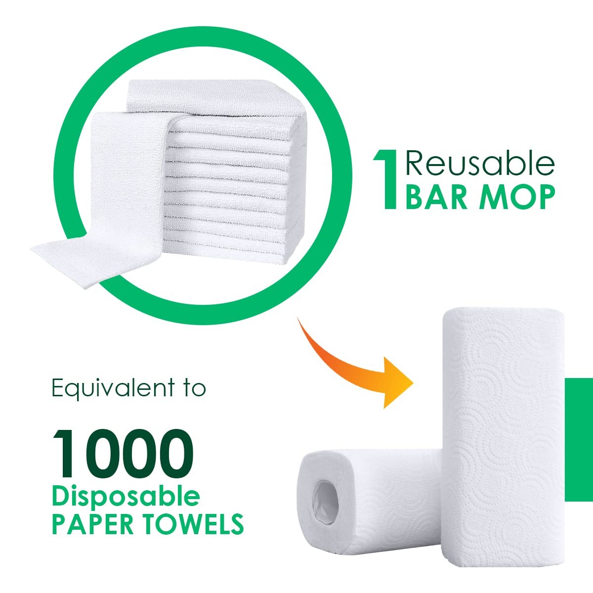 Terry Bar Mop Towels (Value Pack of 30) Size 16″x19″ – Absorbent and Durable,…