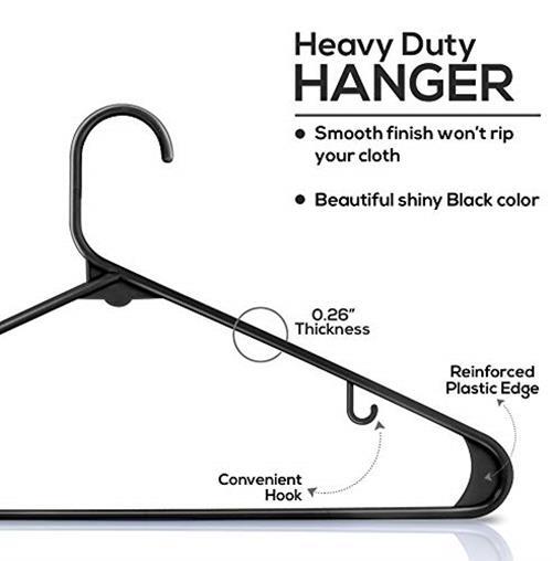 Utopia Home Plastic Hangers 20 Pack – Skirt Hangers Assorted Colors , Sizes