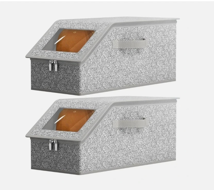 1/2x Stackable Hat Storage Organizer for Baseball Caps 24 Caps Hat Box with Lid