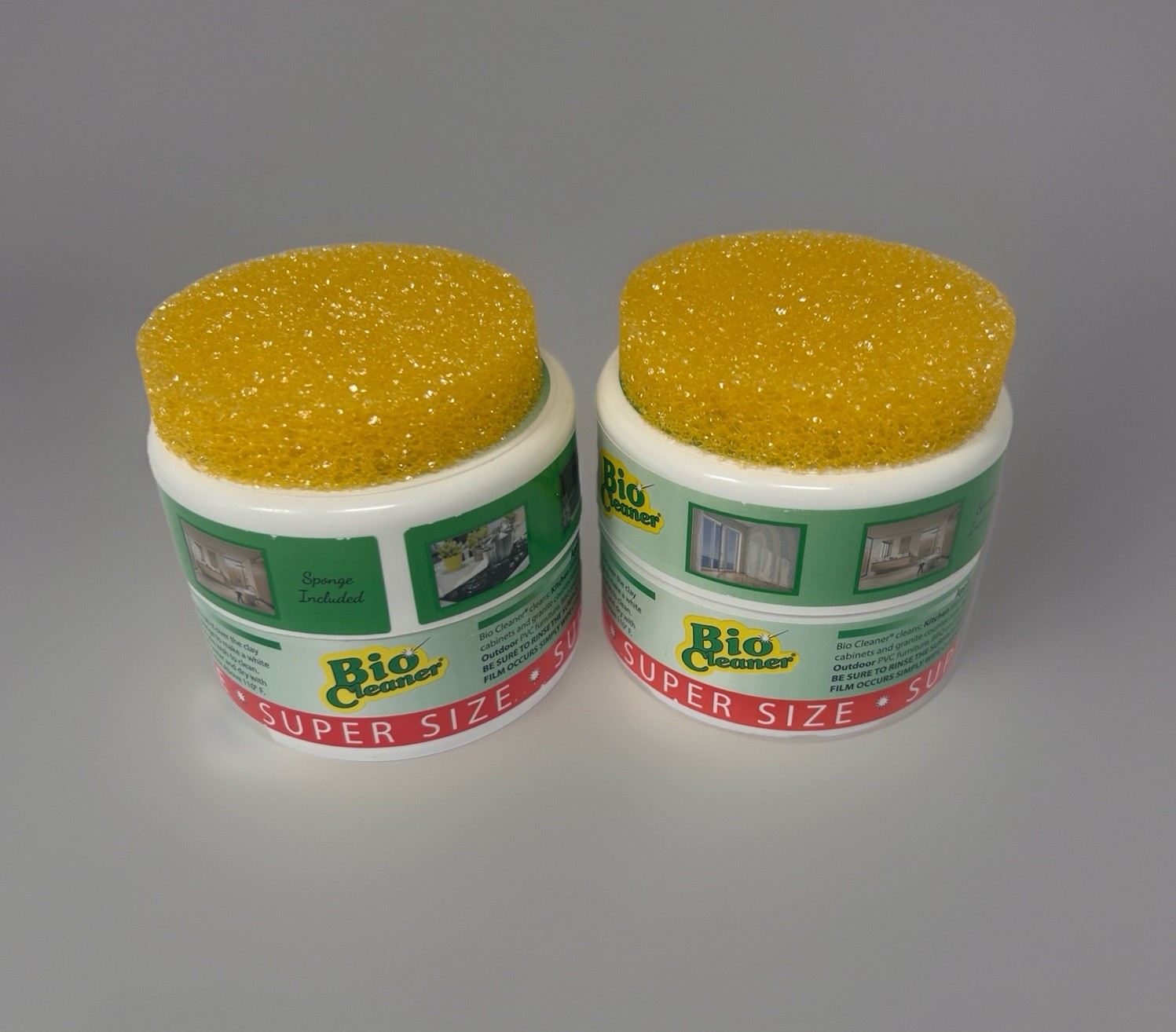 2 Bio Cleaner Natural Multi-Purpose Cleaner 17.5 oz W/Sponge NEW France Polishes