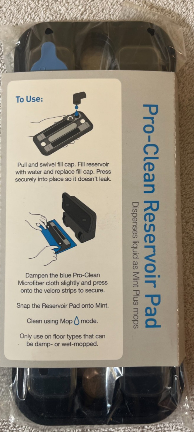 NEW Sealed PRO-CLEANER RESERVOIR PAD + MINT Blue Pro Clean Microfiber CLOTH