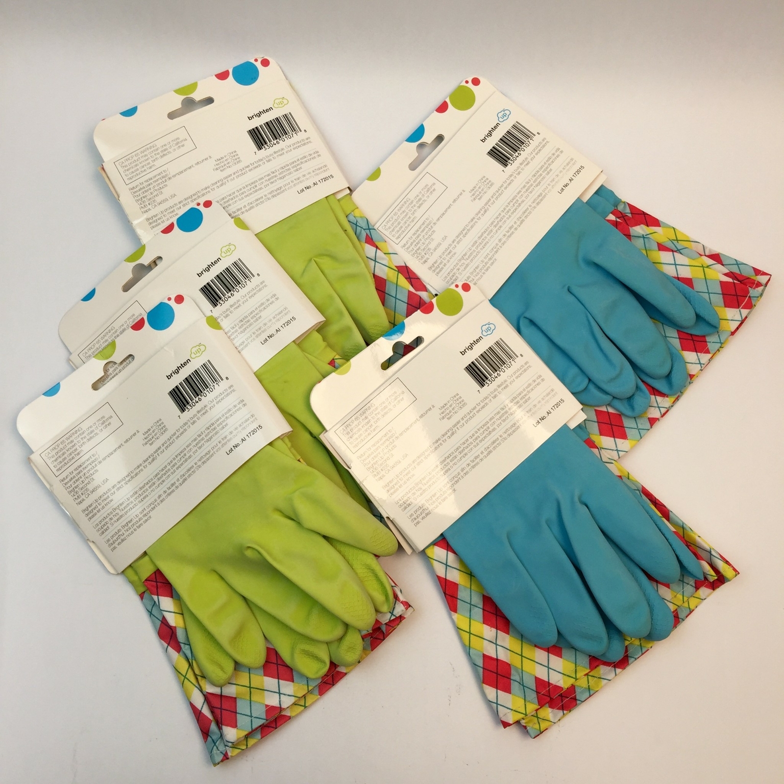 Brighten Up Reusable Latex Fashion Gloves One Size Lot of 5
