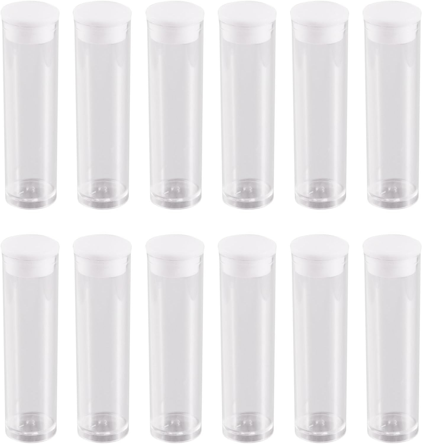Elecrelive 100PCS Clear Plastic Tube Transparent Storage Tubes Bead Containers