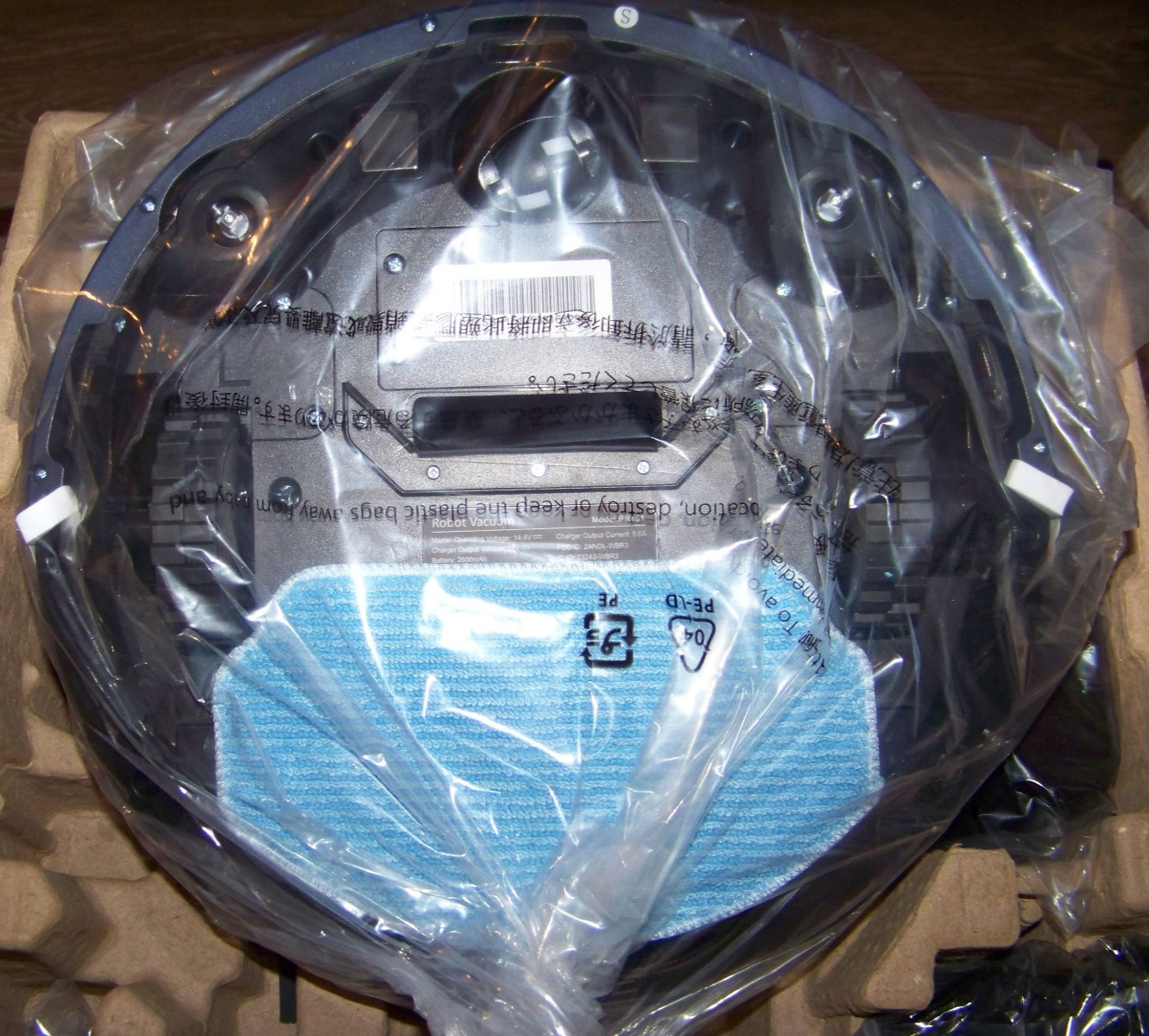 ZCWA BR151 Robot Vacuum and Mop Combo WiFi App Self-Charging 2000Pa Blue NEW