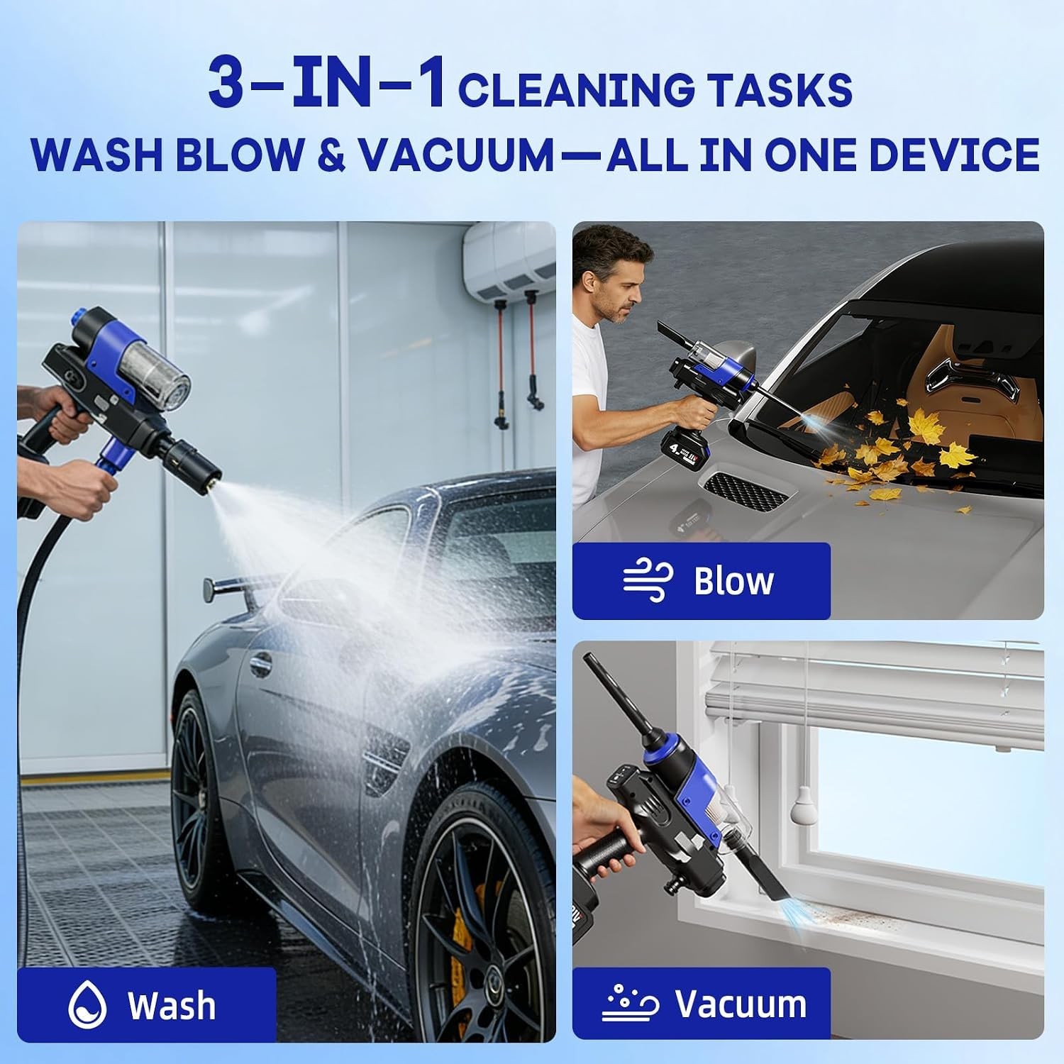 Cordless Portable Handheld Multifunctional Cleaning Tool, 5-in-1 Nozzle Lightwei