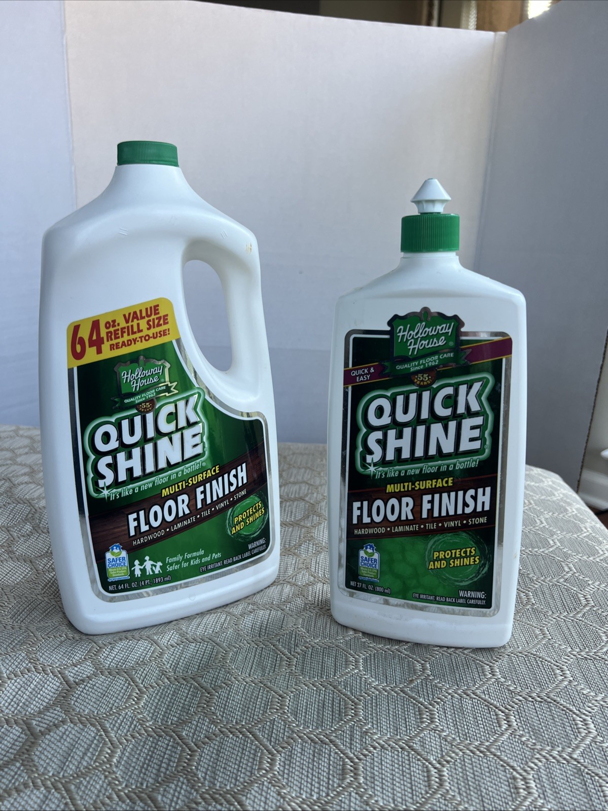 Quick Shine Liquid Multi-Surface Floor Finish, 64 fl. oz.& 27 Fl Oz Bottles