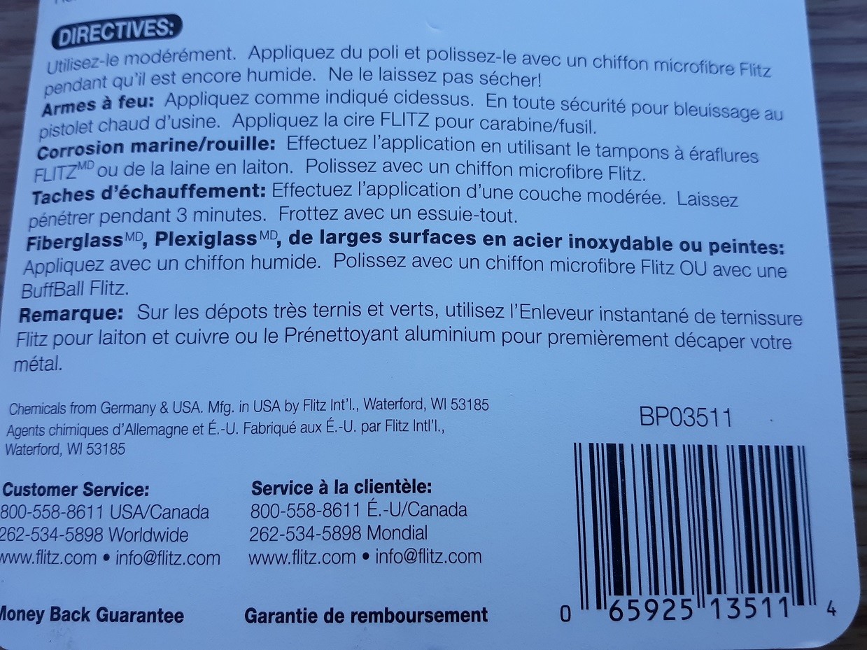 Flitz Polishing Paste Cleans Polishes & Protects Metal Plastic BP03511 1.76 oz.