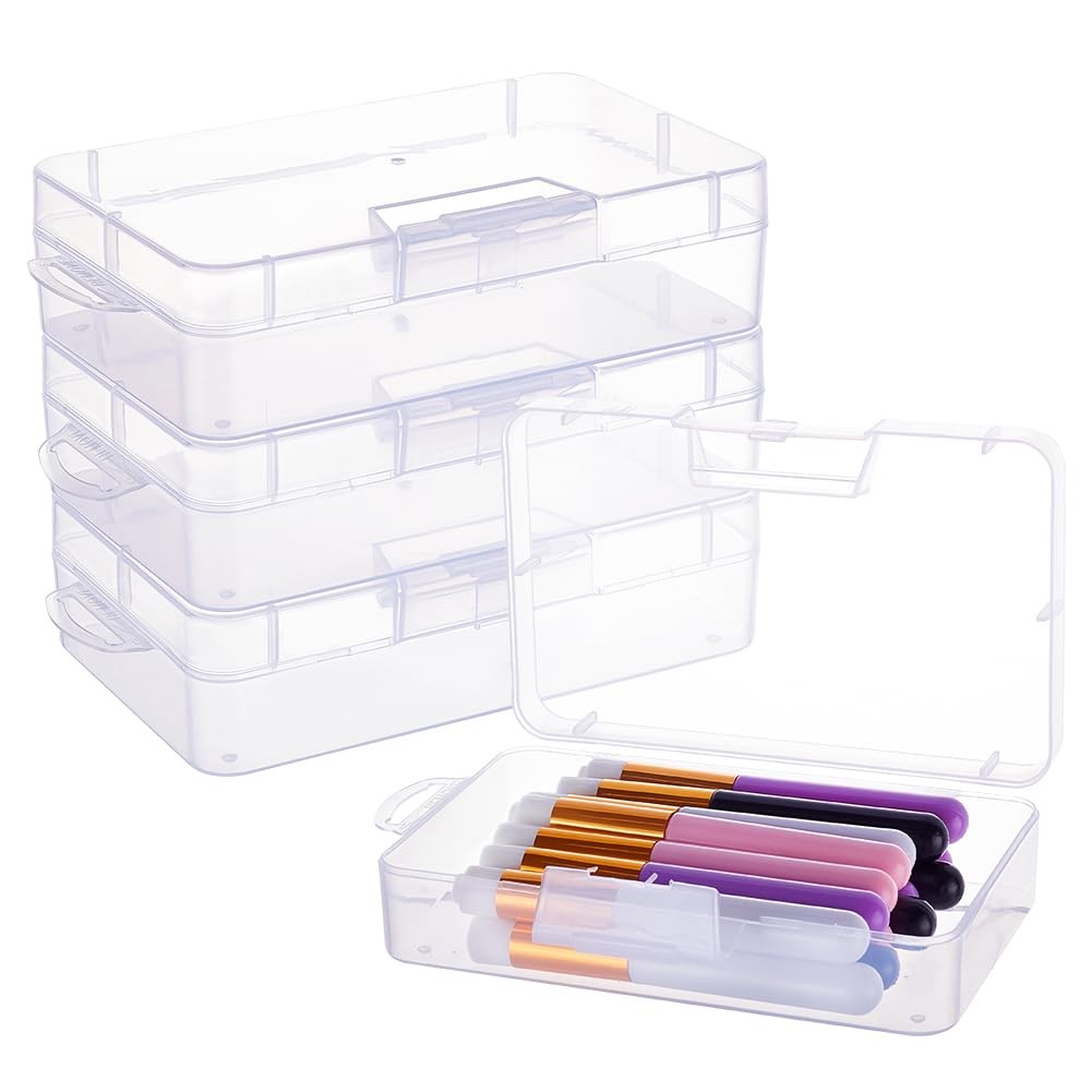 4 Pack 5.5×3.35×1.5 Large Clear Plastic Box Container Clear Storage Organizer…