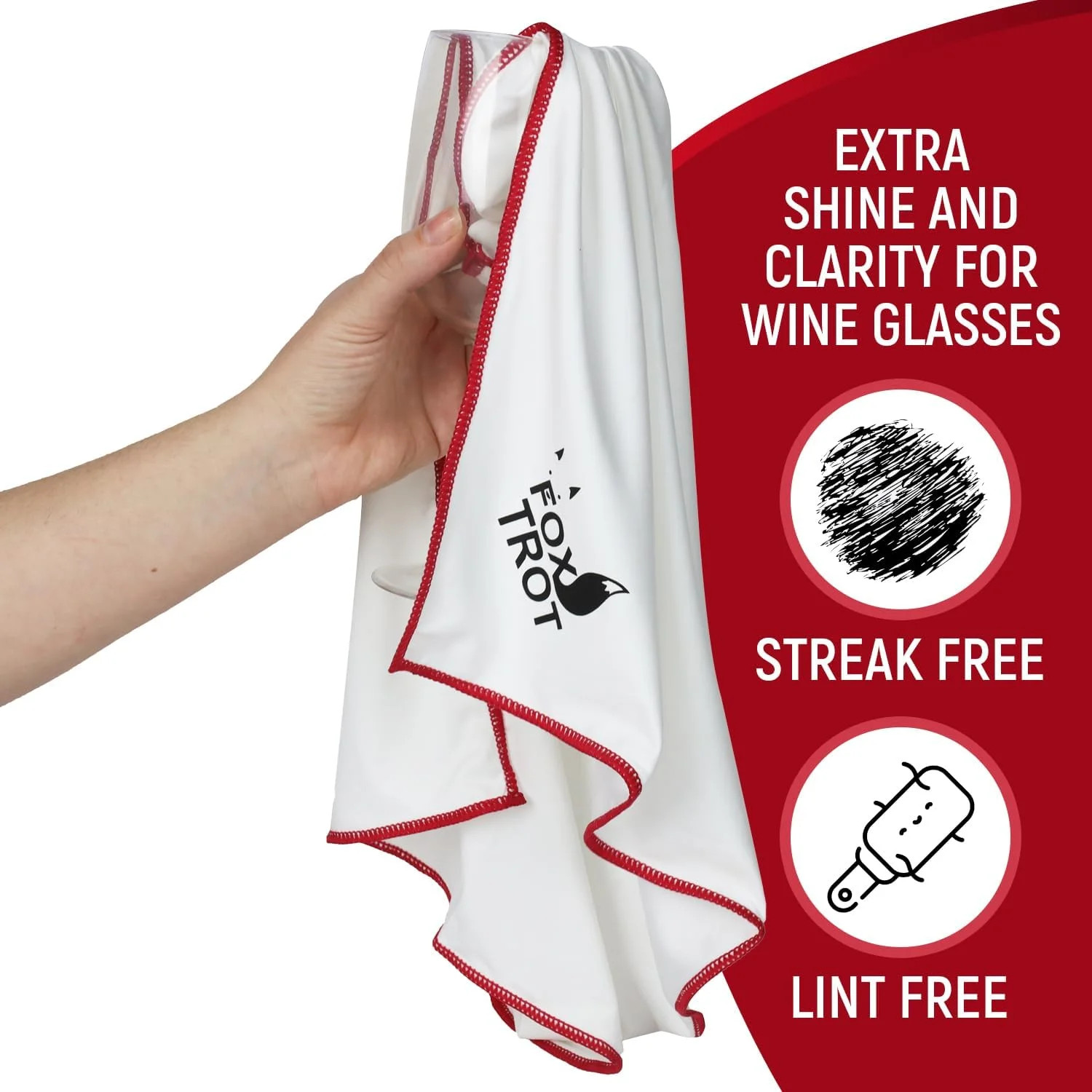 Fox Trot Large Microfiber Polishing Cloths (2 Pack White | Gray) | Streak Free,
