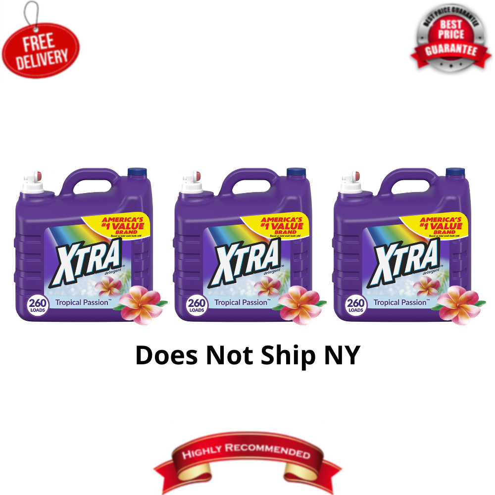 Xtra Liquid Laundry Detergent, Tropical Passion, 260 Loads, 312 fl oz, 3 Pack