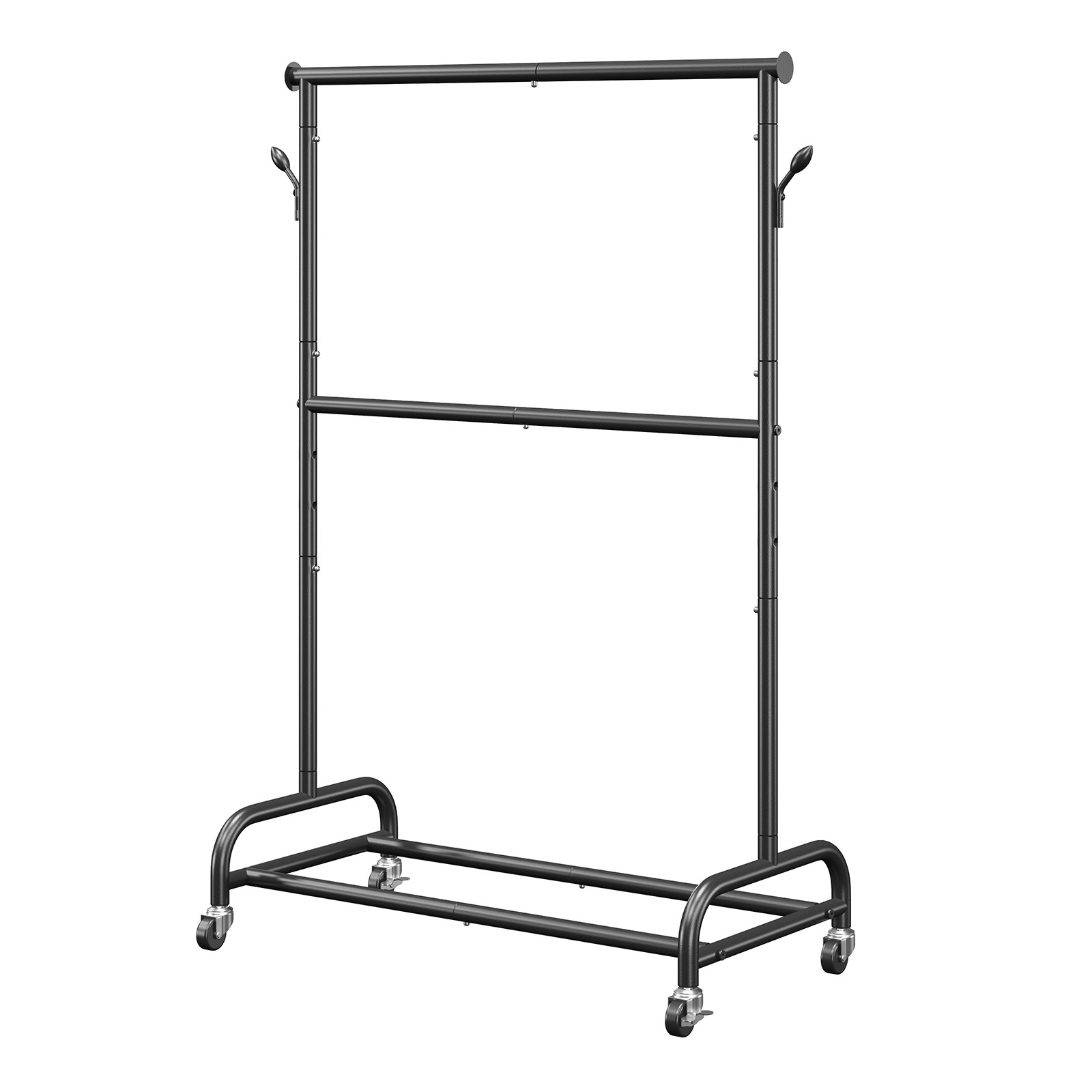 VEVOR Rolling Clothes Rack with Adjustable Crossbar & Side Hooks 150 lbs Load