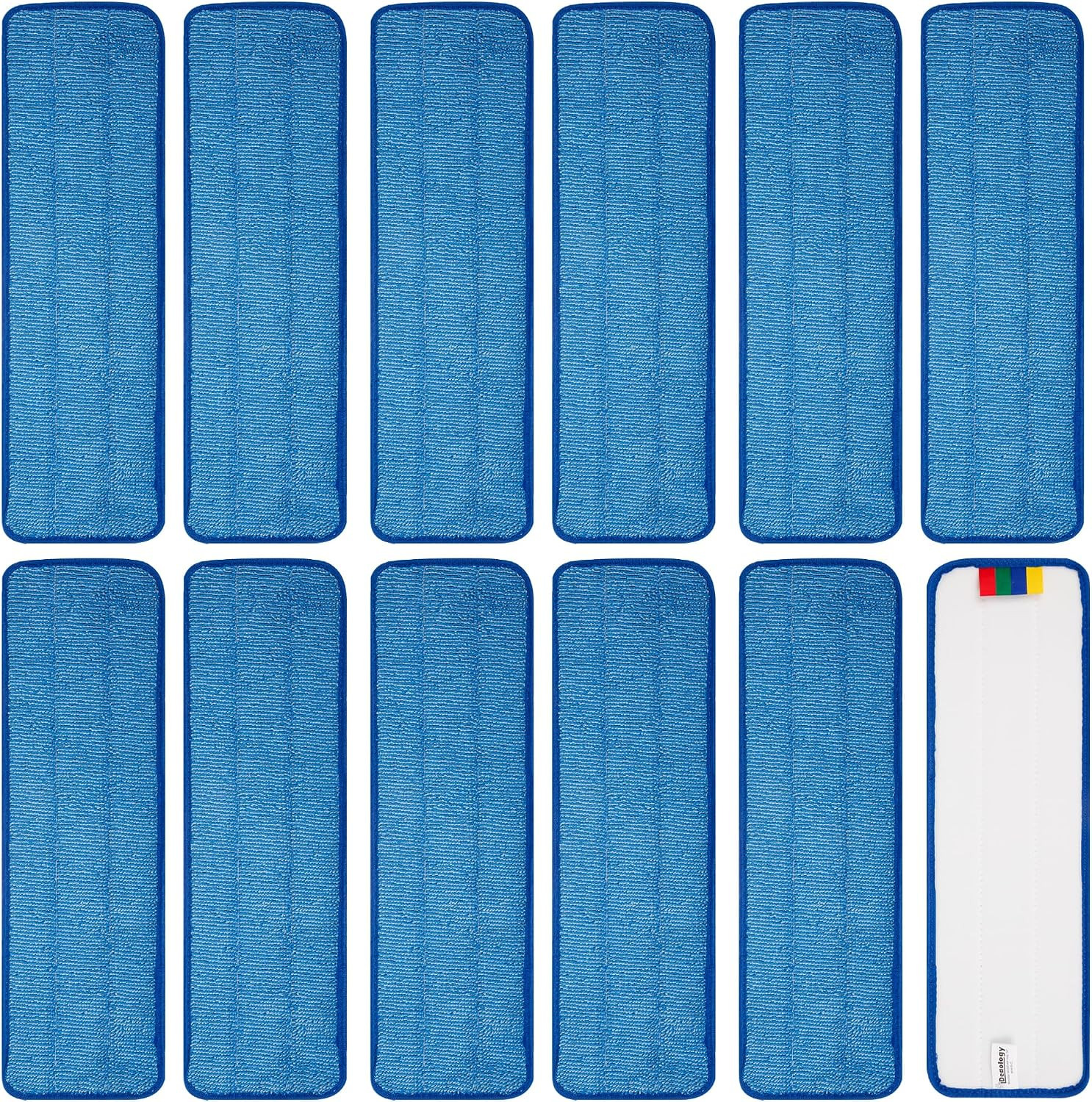 12 Pack Replacement Microfiber Pad – Thick – Universal Commercial 17-18 Inch Mop