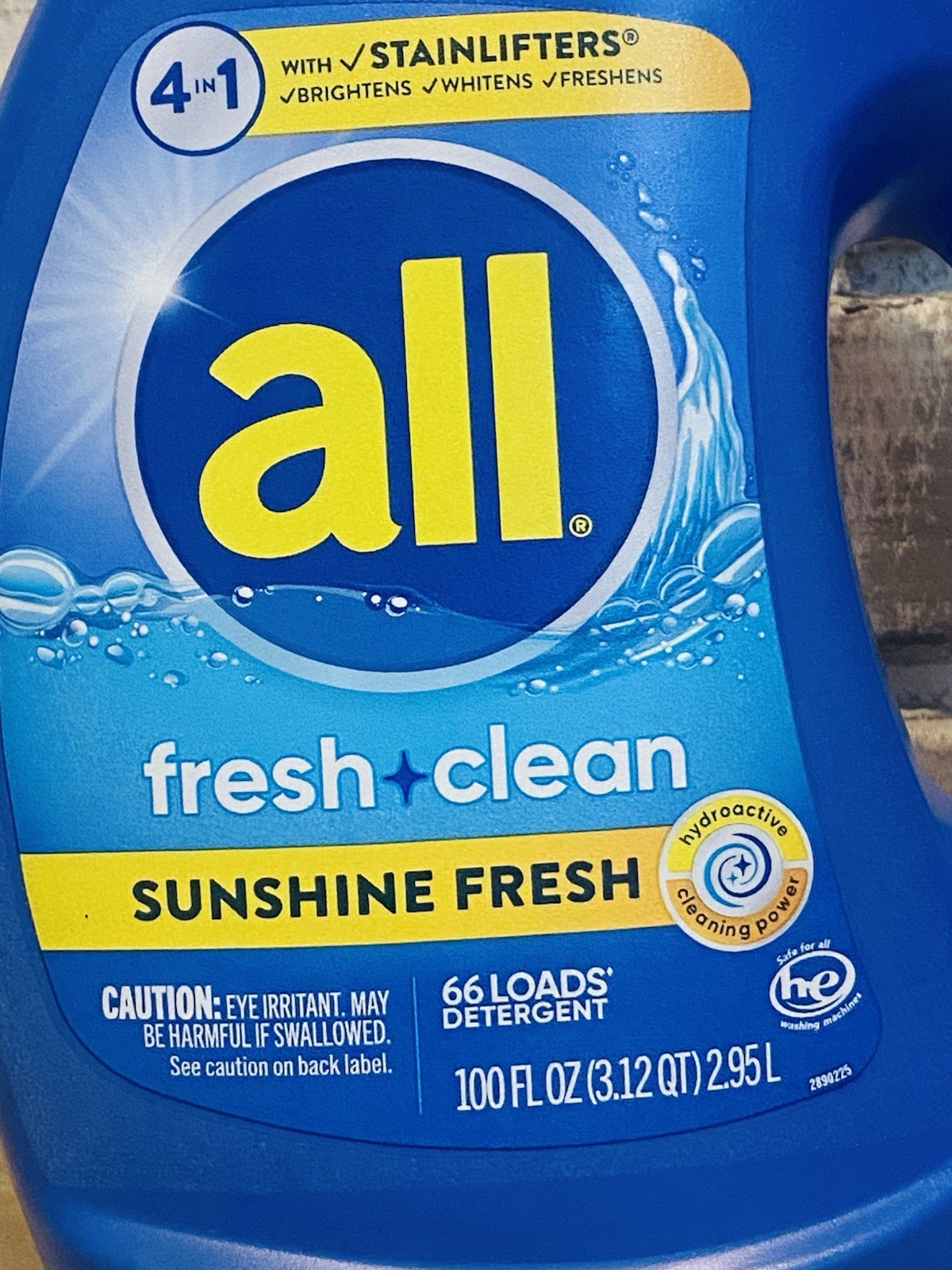 All Stainlifters 4 in 1 Sunshine Fresh Scent Liquid Laundry Detergent 100 Fl Oz