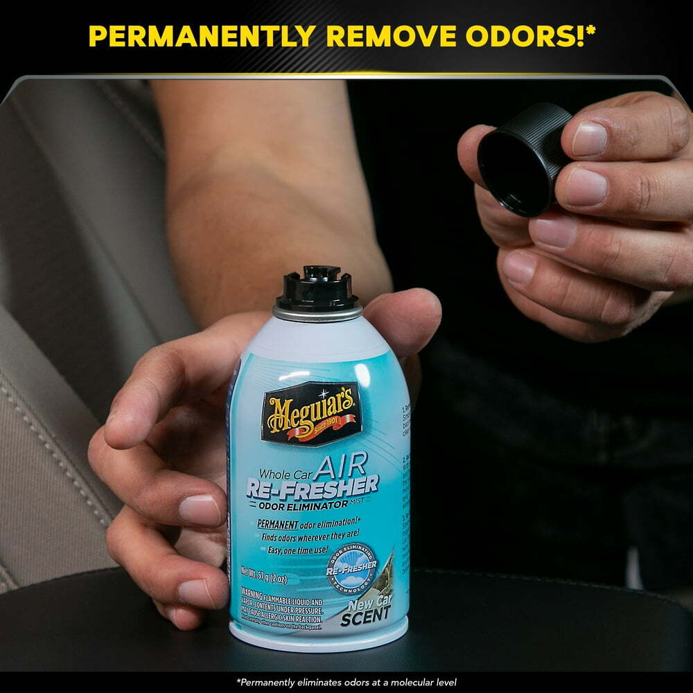 Meguiar’s Whole Car Air Re-Fresher Odor Eliminator Mist, New Car Scent, 2 fl oz.