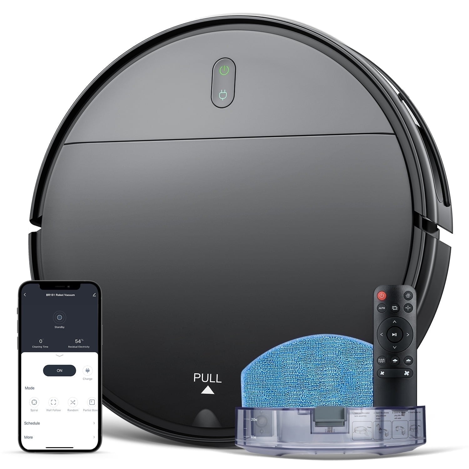 ONSON Robot Vacuum Cleaner BR151, 3500Pa Suction, 2 in 1 Mop Combo, Wi-Fi and