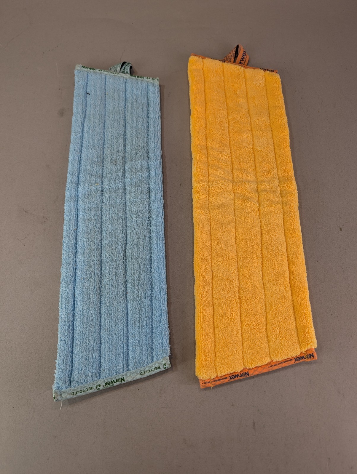 Norwex Floor Mop Heads (2) Large Yellow and Blue Dry & Wet