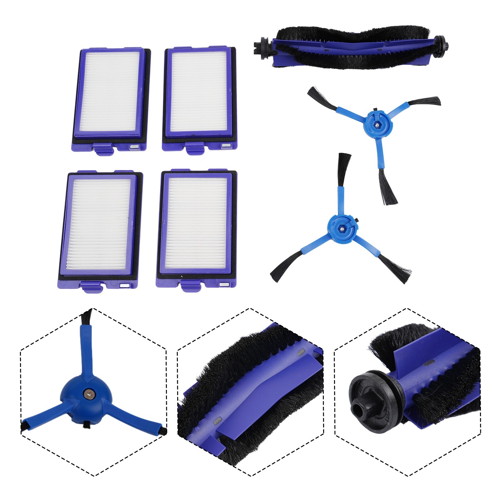 For Eufy RoboVac X8 Series RoboVac X8 Hybrid/RoboVac X8 Rolling Brush Filter Set