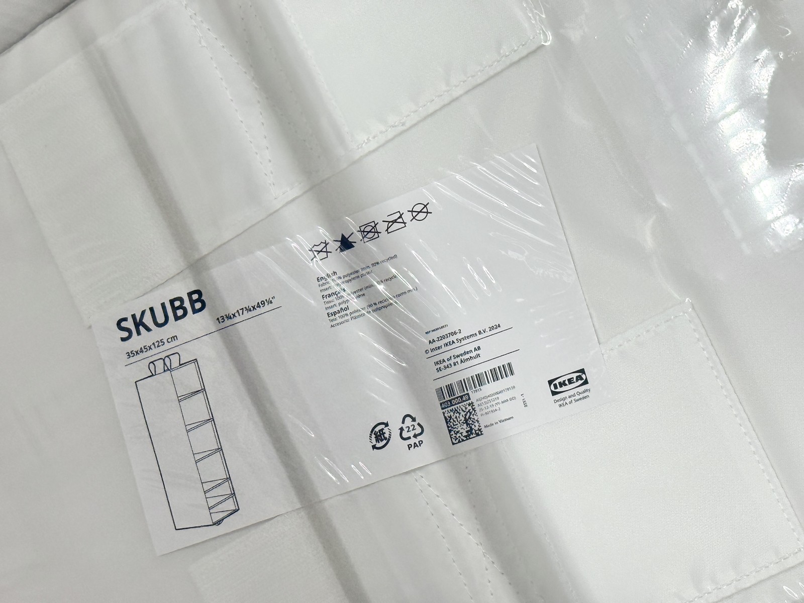 IKEA SKUBB Organizer With 6 Compartments White 13 ¾x17 ¾x49 ¼” 403.000.49