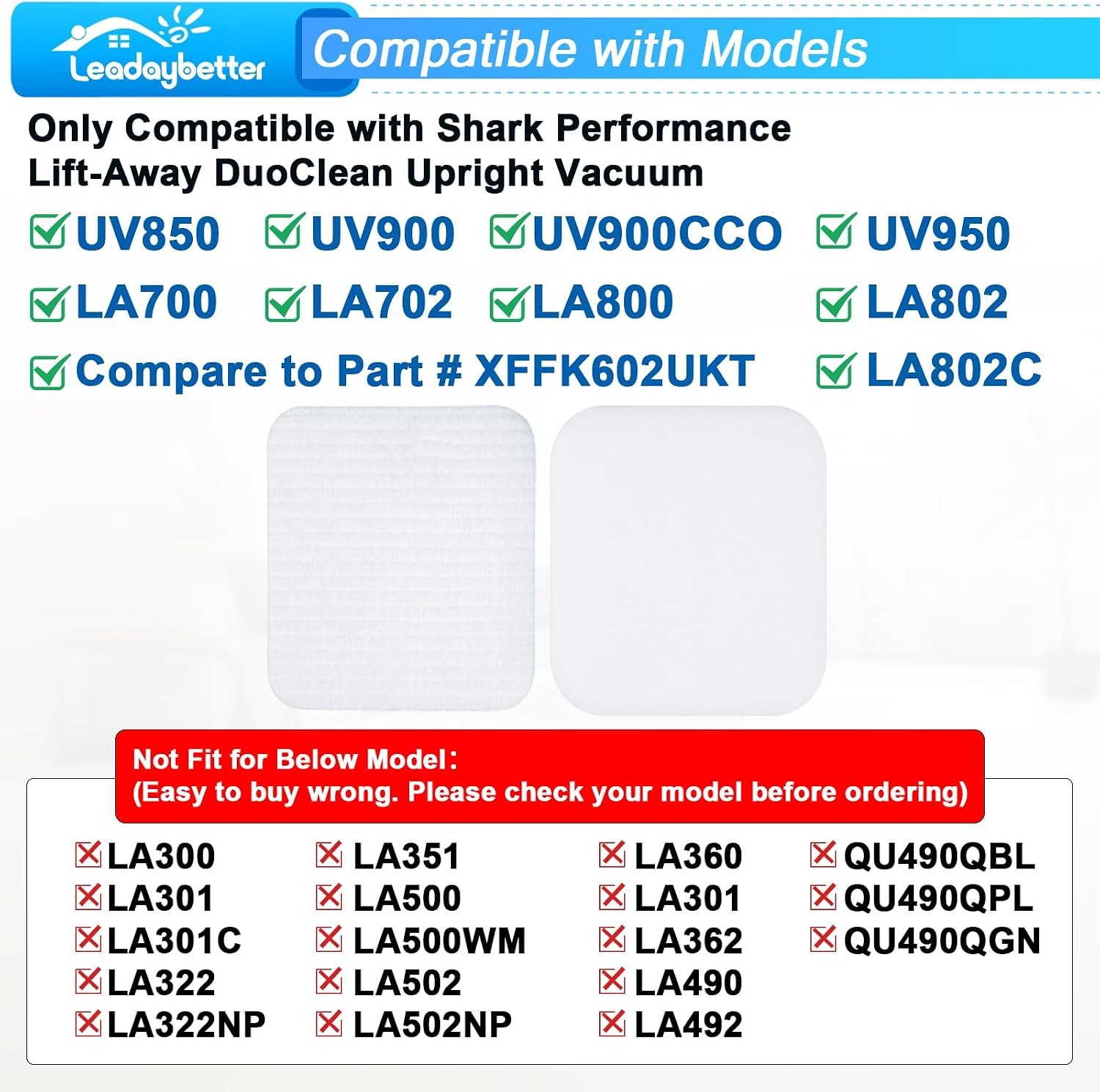UV850 UV900 UV950 LA700 LA702 LA800 LA802 LA802C Foam Filter Replacement