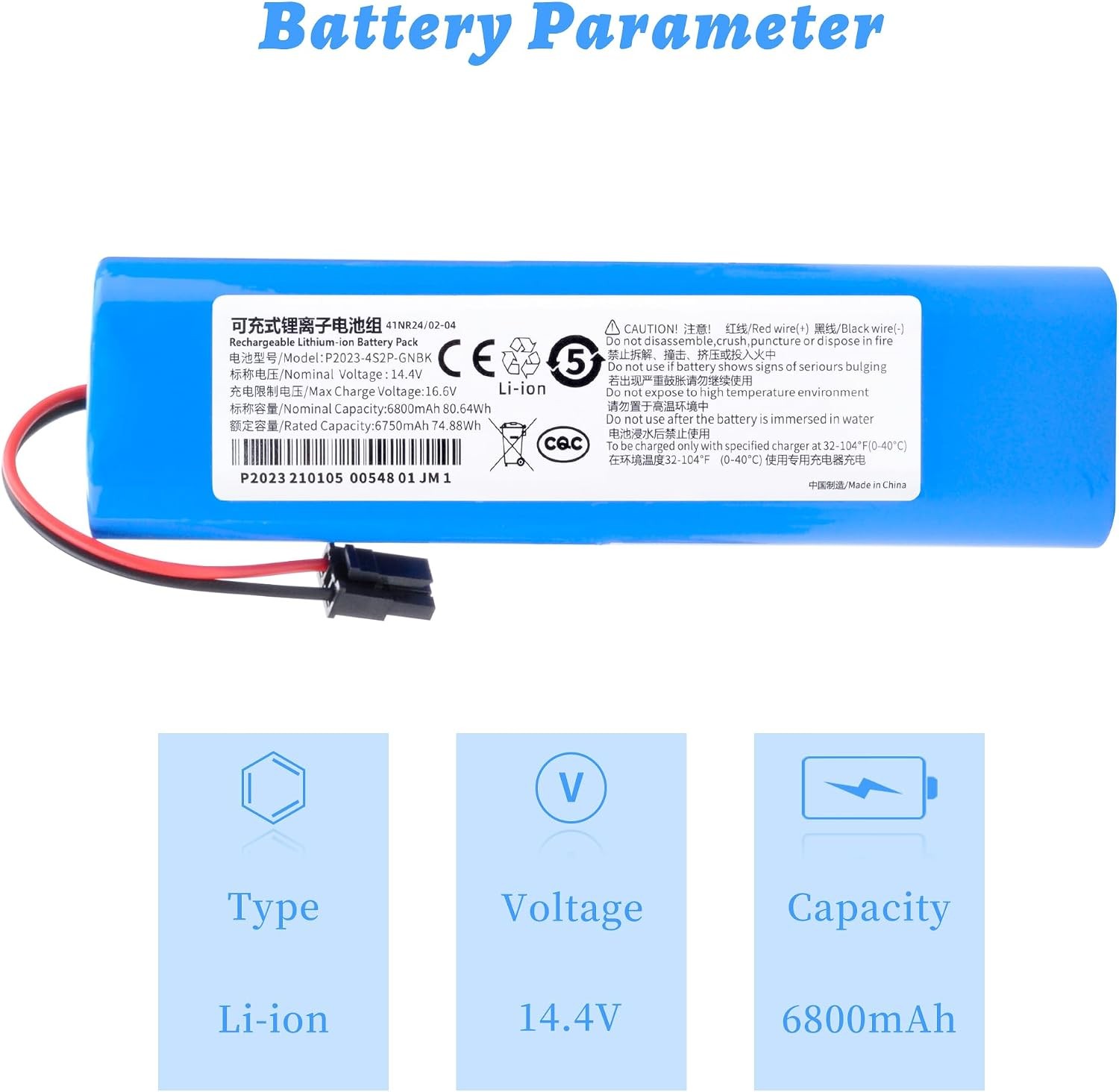 6800mAh PA61 Battery for Eufy RoboVac X8 Series Robot Vacuum X8