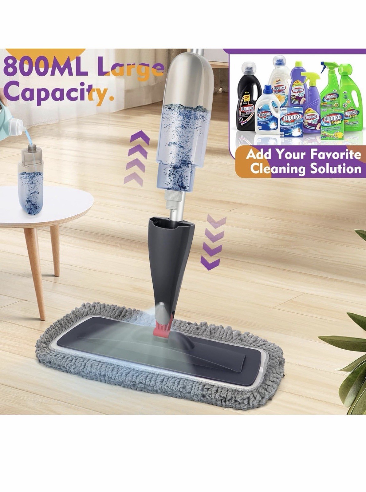 Spray Mop for Floor Cleaning with Washable Pads
