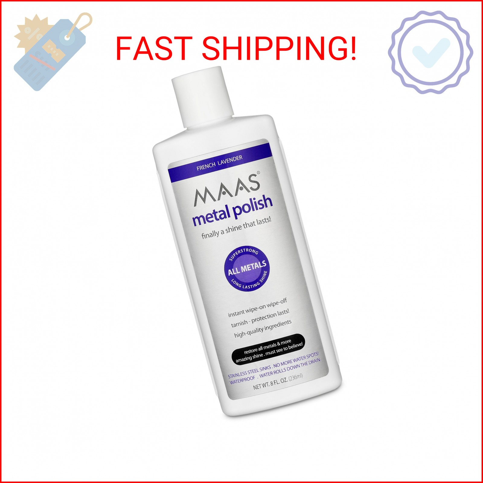 Maas International Liquid Metal Polish, 8-Ounce