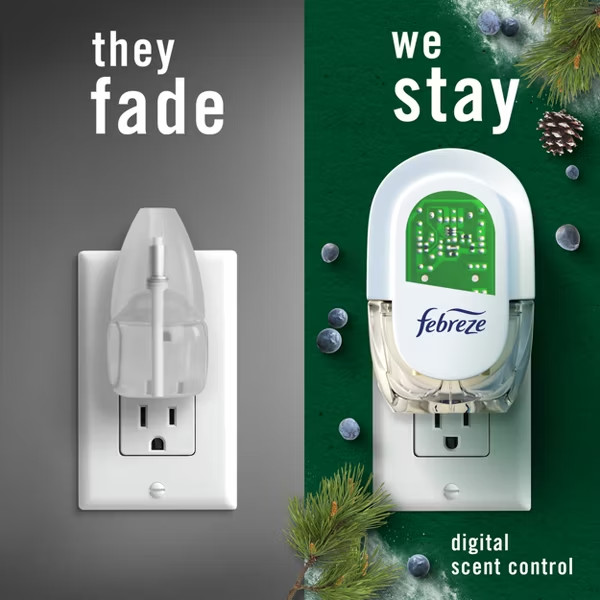 2 Count Febreze Plug Scented Oil Refills – White Pine & Juniper Berry Fragrance